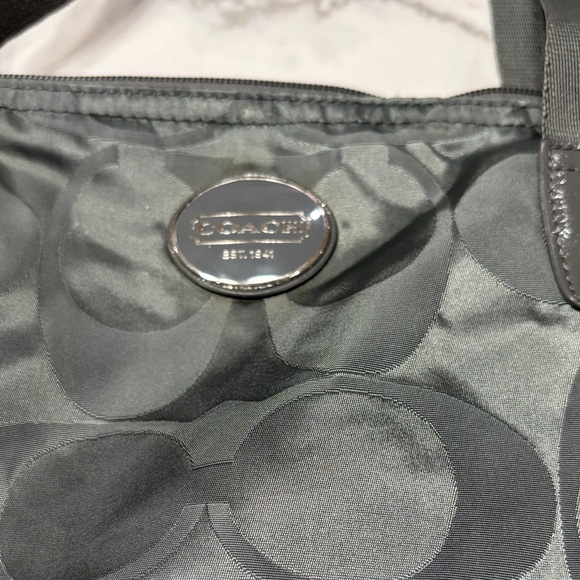 Coach Signature Gray Tote Bag - Picture 3 of 13